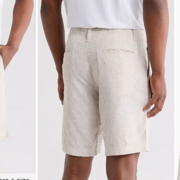 14th & Union Slim Fit Casual tan linen blend shorts. 100% cotton size 40 NWT - Picture 2 of 6